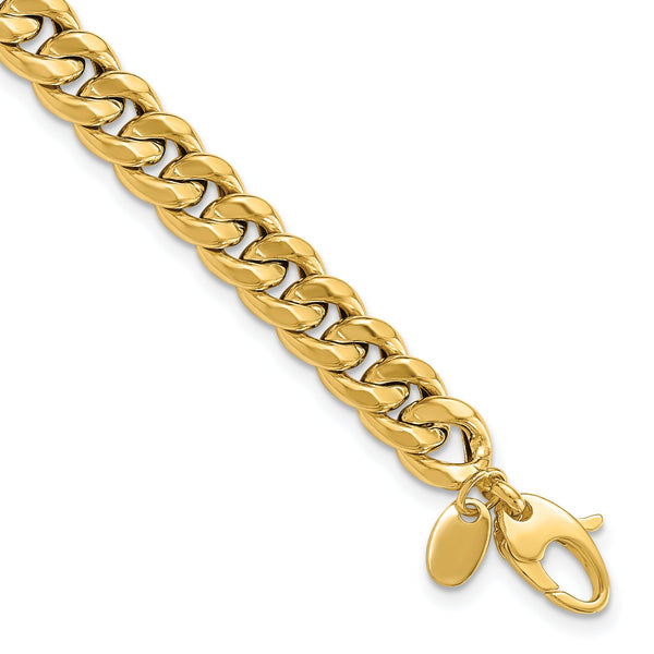 14K Polished Fancy Beveled Curb Bracelet