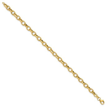 14K Polished and Textured Fancy Link Bracelet