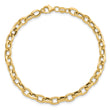 14K Polished and Textured Fancy Link Bracelet