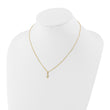 14K and White Rhodium Polished and Diamond-cut Necklace
