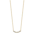 14K and White Rhodium Polished and Diamond-cut Bar Necklace