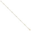 14K Polished CZ Station 9in Plus 1in. ext. Anklet