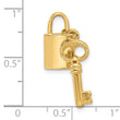 14K Polished Lock and Key Pendant