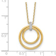 14K Two-tone Polished CZ Circles Necklace