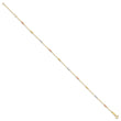 14K Tri-color Polished with D/C Beads 9in Plus 1in. ext. Anklet