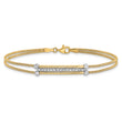 14K Two-tone Polished / Diamond-cut Beads Fancy Bracelet