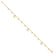 14K Polished Butterfly 9in Plus 1in. ext. Anklet