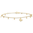 14K Polished Butterfly 9in Plus 1in. ext. Anklet