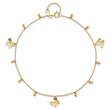 14K Polished Butterfly 9in Plus 1in. ext. Anklet