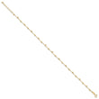14K Polished and Diamond-cut Beads 9in Plus 1in ext. Anklet