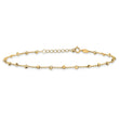 14K Polished and Diamond-cut Beads 9in Plus 1in ext. Anklet