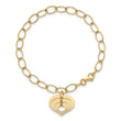 14K Polished Heart Charm Link Bracelet
