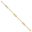 14K Polished and Textured Fancy Link Bracelet