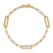 14K Polished and Textured Fancy Link Bracelet