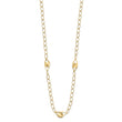 14K Polished and Diamond-cut Fancy Link with 1in ext. Necklace