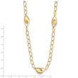 14K Polished and Diamond-cut Fancy Link with 1in ext. Necklace