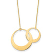 14K Polished Interlocked Circles Fancy with 1in ext. Necklace - Birthstone Company