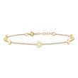 14K Polished Stars 9in Plus 1in ext. Anklet