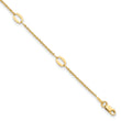 14K Polished Oval Links 9in Plus 1in ext. Anklet