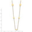 14K Polished Oval Discs Station with 1in ext. Necklace