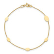 14K Polished Oval Discs Station Bracelet