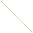 14K Polished and D/C Beads 9in Plus 1in ext. Anklet