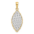 14K Two-tone Polished and Dia-cut Pendant