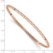 14K Rose Gold Polished and Textured Slip-on Bangle