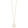 14K with Rhodium Polished CZ Square Necklace