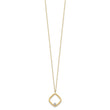 14K with Rhodium Polished CZ Square Necklace 17 in - Birthstone Company