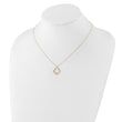 14K with Rhodium Polished CZ Square Necklace