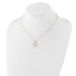 14K with Rhodium Polished CZ Square Necklace 17 in - Birthstone Company