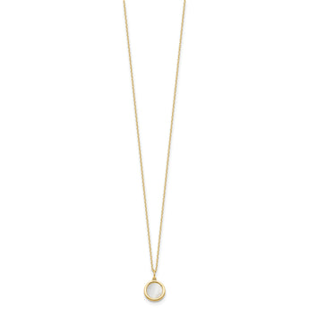 14K Polished Mother of Pearl Circle Necklace