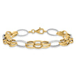 14K Two-tone Polished Fancy Link Bracelet