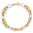 14K Two-tone Polished Fancy Link Bracelet