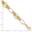 14K Two-tone Polished Fancy Link Bracelet