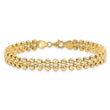 14K Polished and Diamond-cut Fancy Beaded Link Bracelet