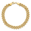 14K Polished and Diamond-cut Fancy Beaded Link Bracelet