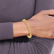14K Polished and Diamond-cut Fancy Beaded Link Bracelet