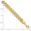 14K Polished and Diamond-cut Fancy Beaded Link Bracelet