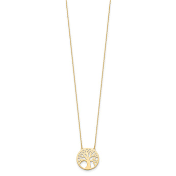 14K Polished Tree of Life Necklace