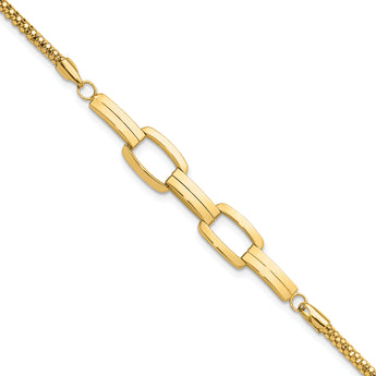 14K Polished Fancy Link Bracelet