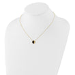 14K with Black Enamel Polished Circle Necklace 17 in - Birthstone Company