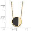 14K with Black Enamel Polished Circle Necklace 17 in - Birthstone Company
