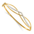 14K with Rhodium Polished Fancy Hinged Bangle
