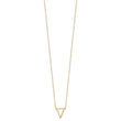 14K Polished V Necklace 17 in - Birthstone Company