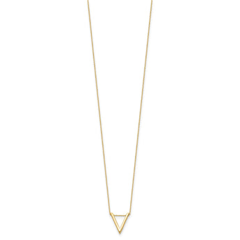 14K Polished V Necklace 17 in - Birthstone Company