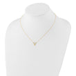 14K Polished V Necklace 17 in - Birthstone Company