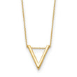 14K Polished V Necklace 17 in - Birthstone Company