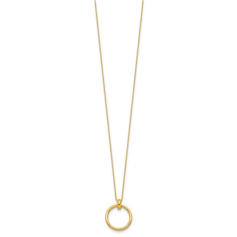 14K Polished Circle Necklace